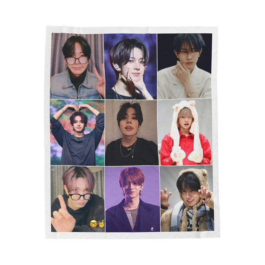 heeseung photo collage soft blanket gift