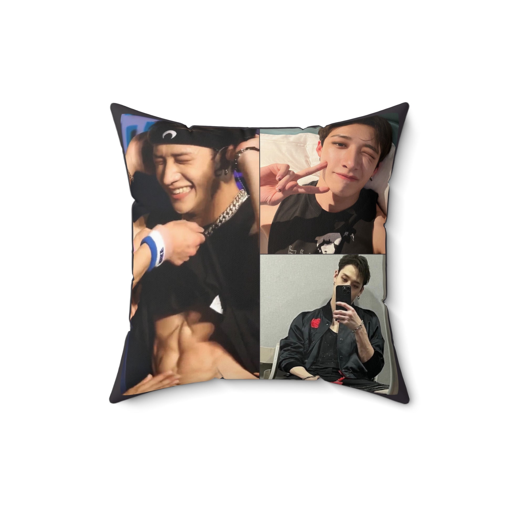 Bang Chan SKZ boyfriend material photo grid pillow