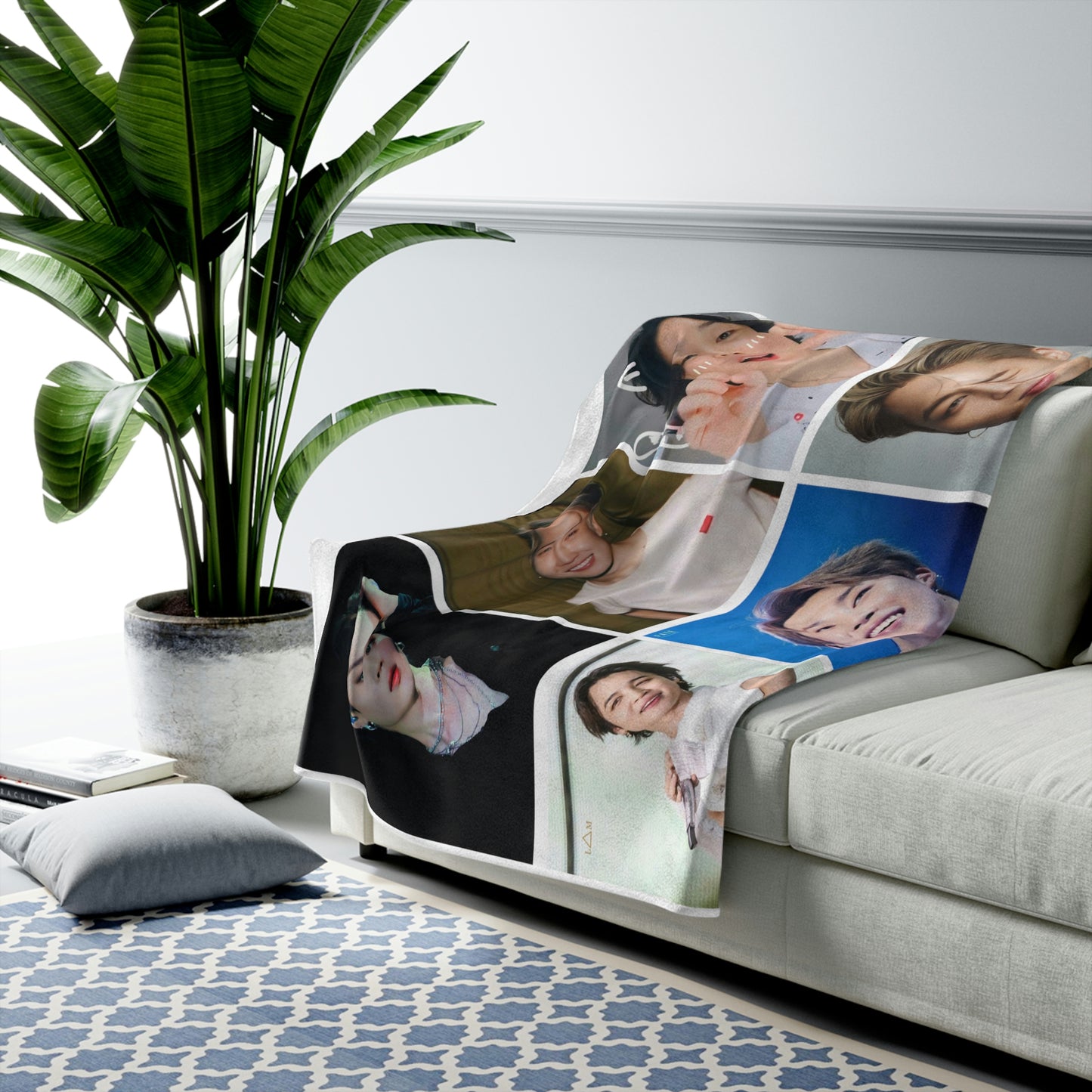 Jimin Photo Collage Blanket | Park Jimin Velveteen Plush Blanket 018
